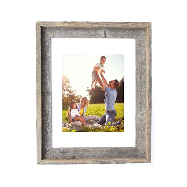 Barnwoodusa Rustic Signature Reclaimed 16x20 Wood Picture Frame (11x14 White Mat) 672713211532 - main